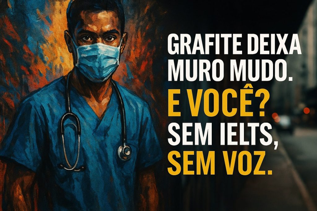 Grafite em Parnaíba inspira médicos: curso IELTS para profissionais da saúde com apoio emocional, técnica e identidade local.